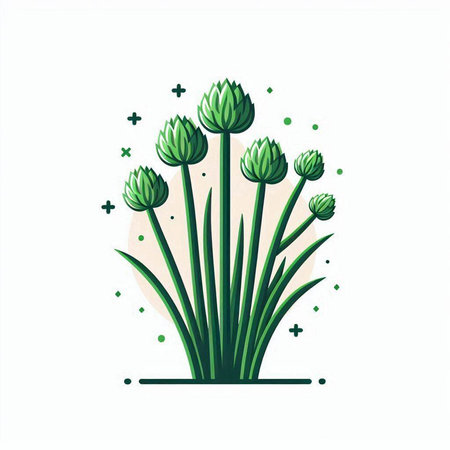Illustration Vector Graphic of Chives Plant. Perfect to use for Technology Companyのイラスト素材