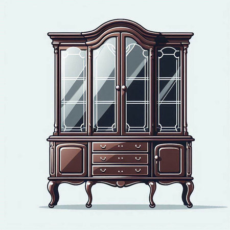 Cabinet with drawers. Vintage style. Vector illustration.のイラスト素材