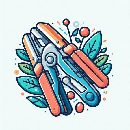 Hand drawn doodle gardening tools. Vector illustration for your designのイラスト素材