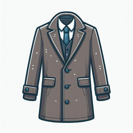 Men's coat with a bow tie on a white background. Vector illustrationのイラスト素材
