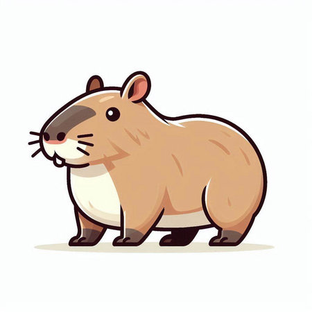 Cute cartoon hamster isolated on white background. Vector illustration.のイラスト素材