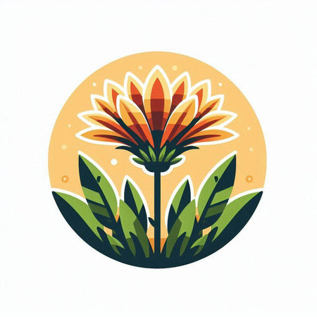 Gazania flower icon, vector illustration. Flat design style.のイラスト素材