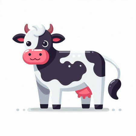 Cute cow. Farm animal. Vector illustration in cartoon style.のイラスト素材