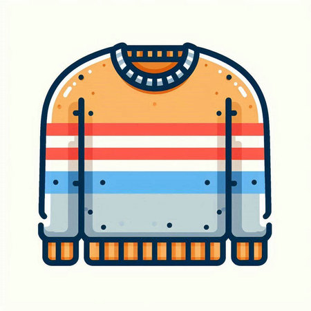 Winter sweater isolated on a white background. Vector illustration in flat style.のイラスト素材