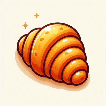 Cute cartoon croissant. Vector illustration for your design.のイラスト素材