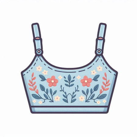 Women's underwear with floral pattern on a white background. Vector illustration.のイラスト素材