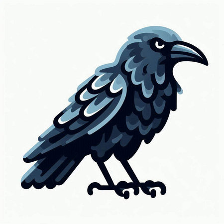 Vector illustration of a crow in the style of engraving.のイラスト素材