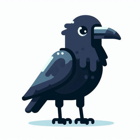 Cute cartoon crow. Vector illustration isolated on a white background.のイラスト素材
