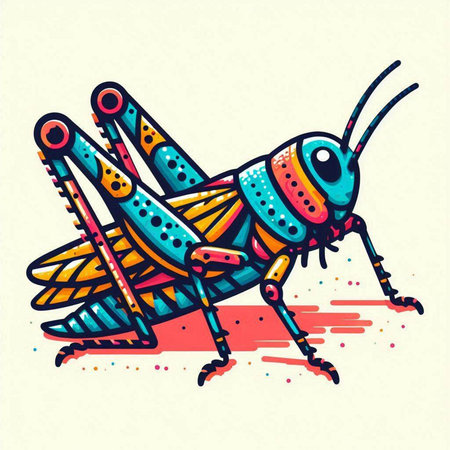 Grasshopper. Vector illustration of a grasshopper.のイラスト素材