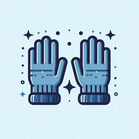 Hand drawn vector illustration of a pair of gloves. Winter concept.のイラスト素材