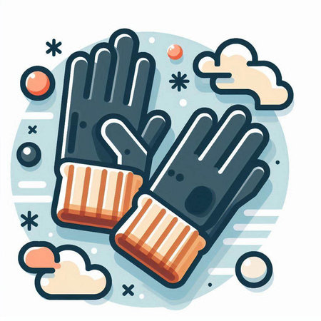 Vector illustration of winter gloves. Flat style design for web and print.のイラスト素材