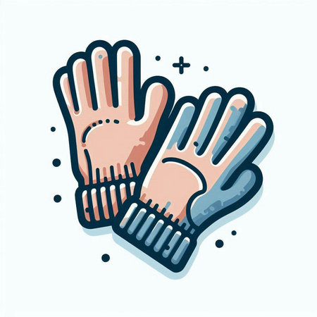Pair of gloves on white background, vector illustration in cartoon styleのイラスト素材