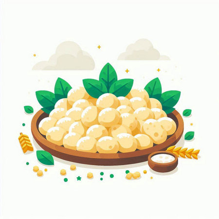 Illustration of macadamia nuts on white background. Vector illustration.のイラスト素材