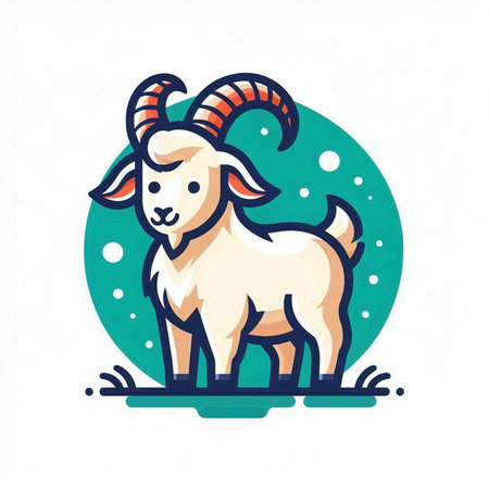 Illustration of a goat on a white background. Vector illustration.のイラスト素材