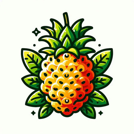 Pineapple vector illustration isolated on white background. Vector illustration.のイラスト素材