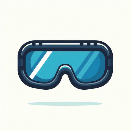 Ski goggles icon. Vector illustration in flat style. Isolated on white background.のイラスト素材