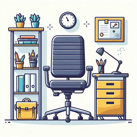 Office chair in flat style. Vector illustration for your graphic design.のイラスト素材