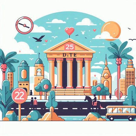 Flat design style vector illustration concept of travel, vacation, tourism, journey, journey, journey, business trip.のイラスト素材