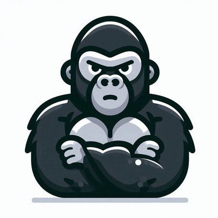 Gorilla holding a book in his hands. Vector illustration.のイラスト素材