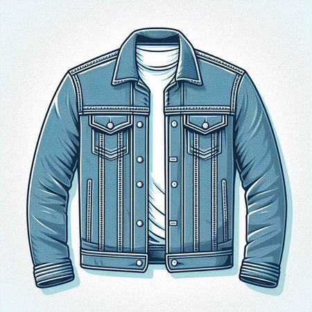 Denim jacket isolated on white background. Vector illustration for your designのイラスト素材
