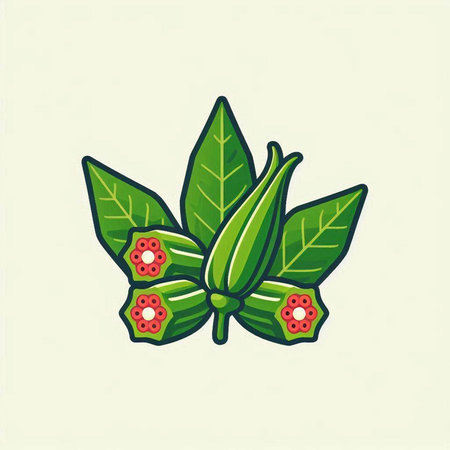 Illustration vector graphic of okra icon. Perfect to use for Food Companyのイラスト素材