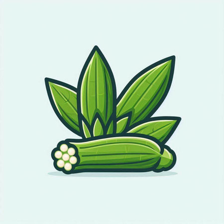 Lemongrass vector icon, logo design element. Lemongrass illustration.のイラスト素材