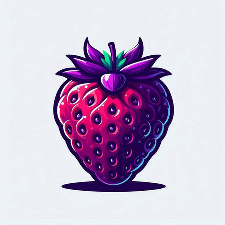 Strawberry vector icon isolated on white background. Vector illustration.のイラスト素材