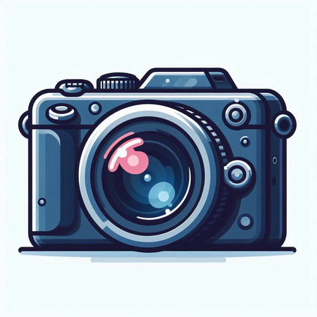 Camera vector illustration. Can be used for topics like photography, hobby, technologyのイラスト素材