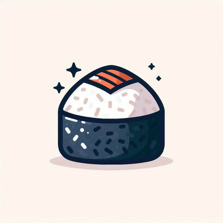 Illustration of a sushi. Japanese food. Vector illustration in cartoon style.のイラスト素材