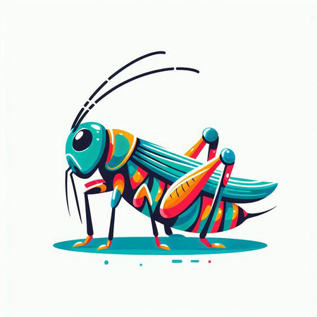 Grasshopper. Vector illustration of a grasshopper.のイラスト素材