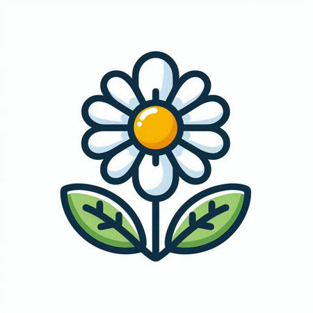 chamomile flower icon on white background. Vector illustration. Eps 10.のイラスト素材