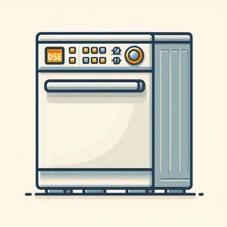 Illustration of a modern oven, isolated on a white background.のイラスト素材