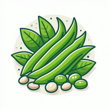 Peas vector illustration. Pea icon isolated on white background.のイラスト素材