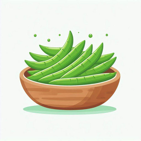 Illustration of aloe vera in bowl on white background.のイラスト素材