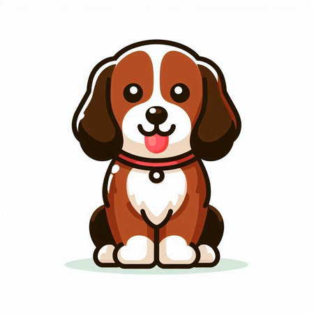 Cute dog. Vector illustration on white background. Cartoon style.のイラスト素材