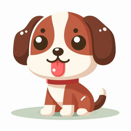 Cute cartoon dog. Vector illustration isolated on a white background.のイラスト素材