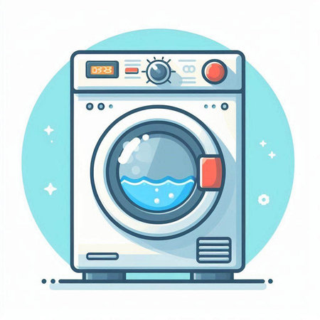 Washing machine icon. Vector illustration in flat style. Washing machine iconのイラスト素材