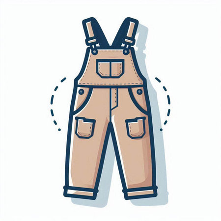 Vector illustration of working overalls. Outline icon of work overalls.のイラスト素材