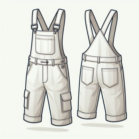 Vector illustration of a pair of work overalls on a white backgroundのイラスト素材