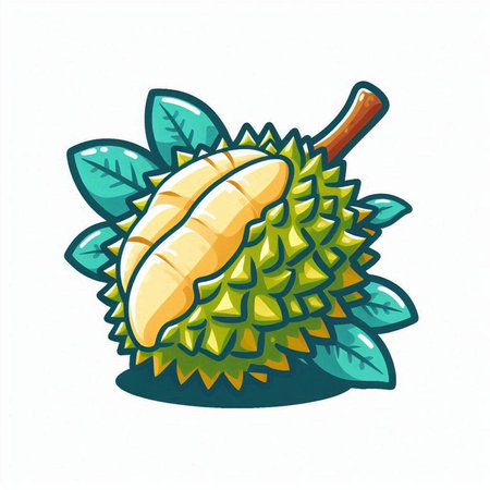 durian on white background, vector illustration, eps10のイラスト素材