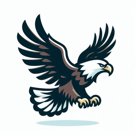 Eagle mascot. Vector illustration of an eagle with wings spread.のイラスト素材