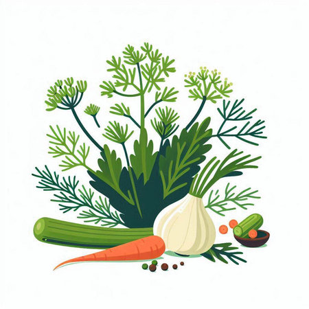 Vegetables vector illustration. Isolated on a white background.のイラスト素材