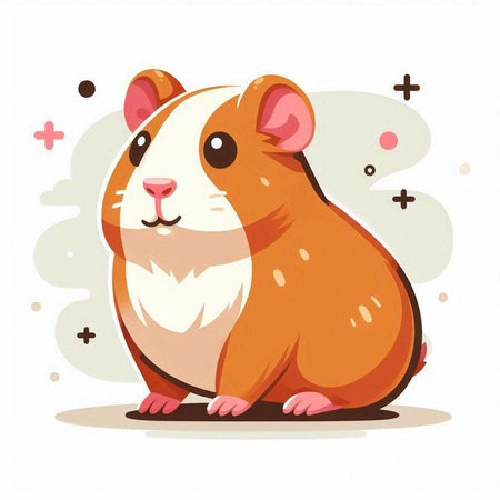 Cute hamster vector illustration. Cute little hamster.のイラスト素材