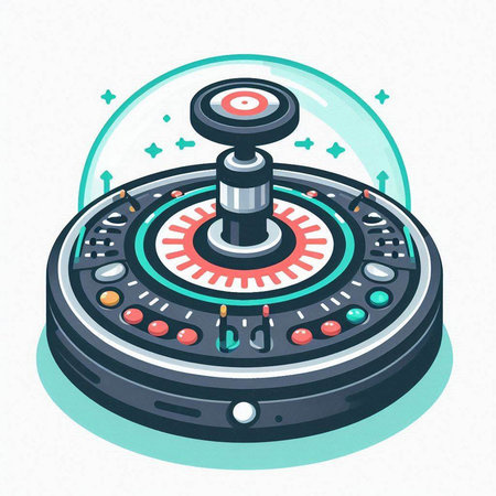 Isometric flat design vector illustration concept of casino roulette wheel.のイラスト素材
