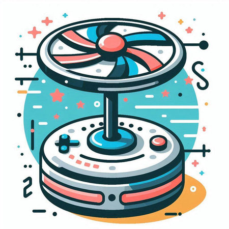 Vacuum cleaner icon. Vector illustration of vacuum cleaner in flat style.のイラスト素材