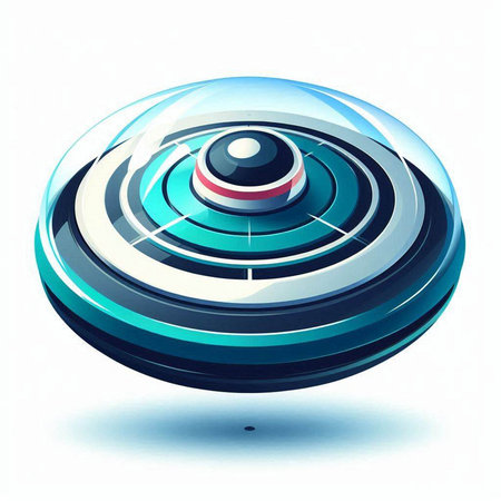abstract blue circle on a white background, computer-generated illustrationのイラスト素材