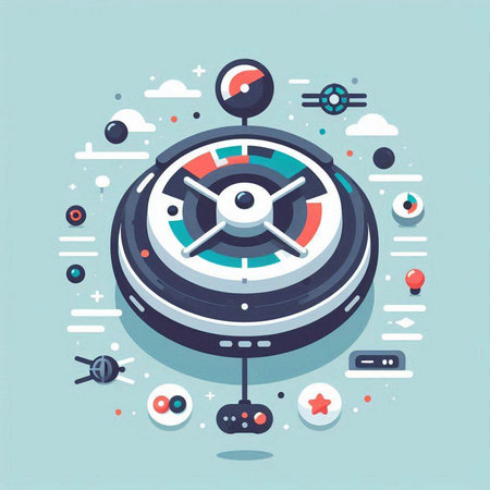 Flat design modern vector illustration concept of virtual reality, virtual reality, cyberspace.のイラスト素材