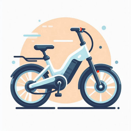 Bike on white background. Vector illustration in flat cartoon style.のイラスト素材