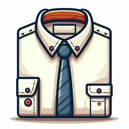Shirt with necktie. Vector illustration isolated on white background.のイラスト素材