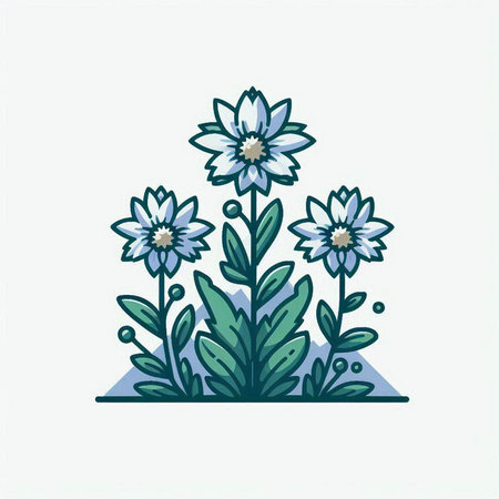 Flower icon. Hand drawn illustration of flower vector icon for web designのイラスト素材